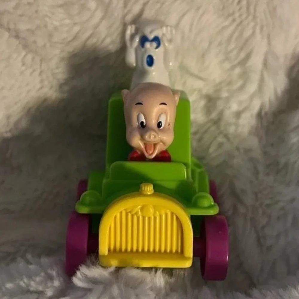 McDonalds Looney Tunes Toy 1993 Porky Pig Ghost Catchers Car Green